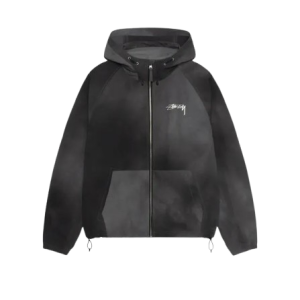 Stussy Beach Shell Wave Dye Black Jacket