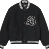 Stussy Black Aesthetic Jacket Varsity