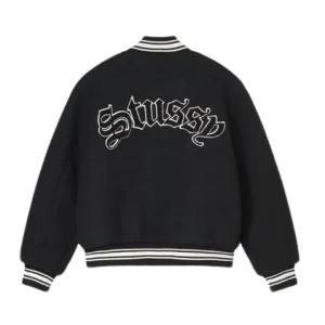 Stussy Black Aesthetic Jacket Varsity