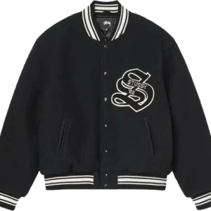 Stussy Black Aesthetic Jacket Varsity